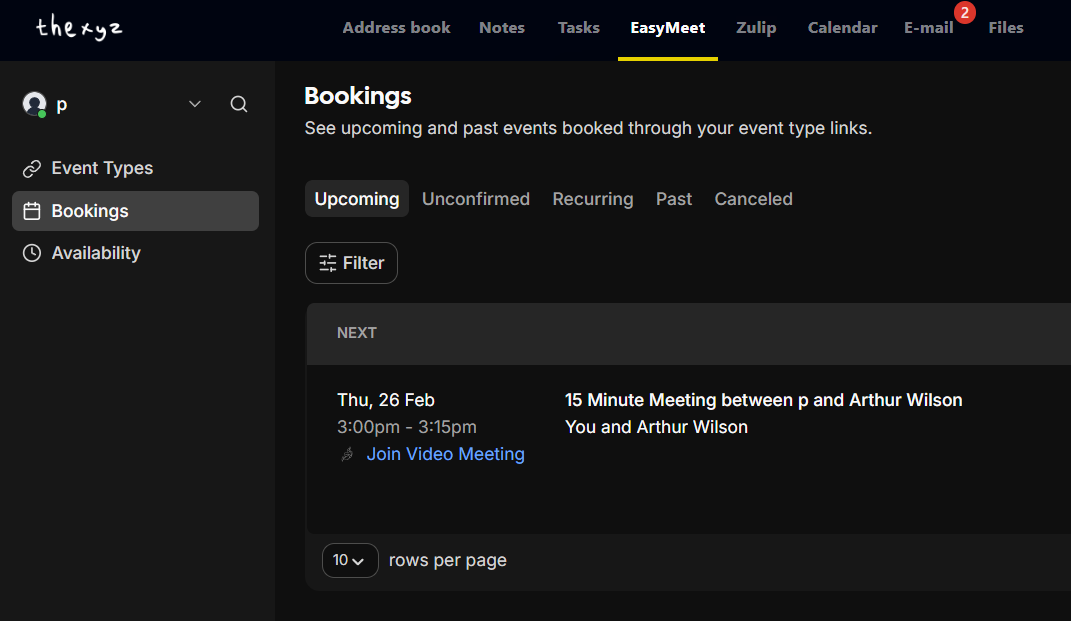 Easymeet Bookings