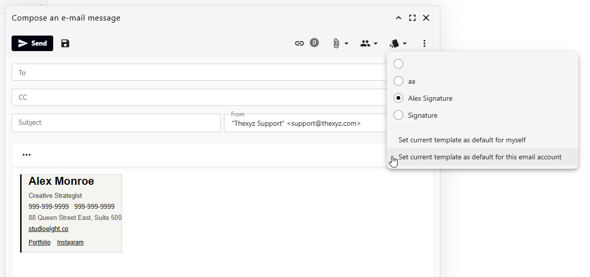 Set your email signature