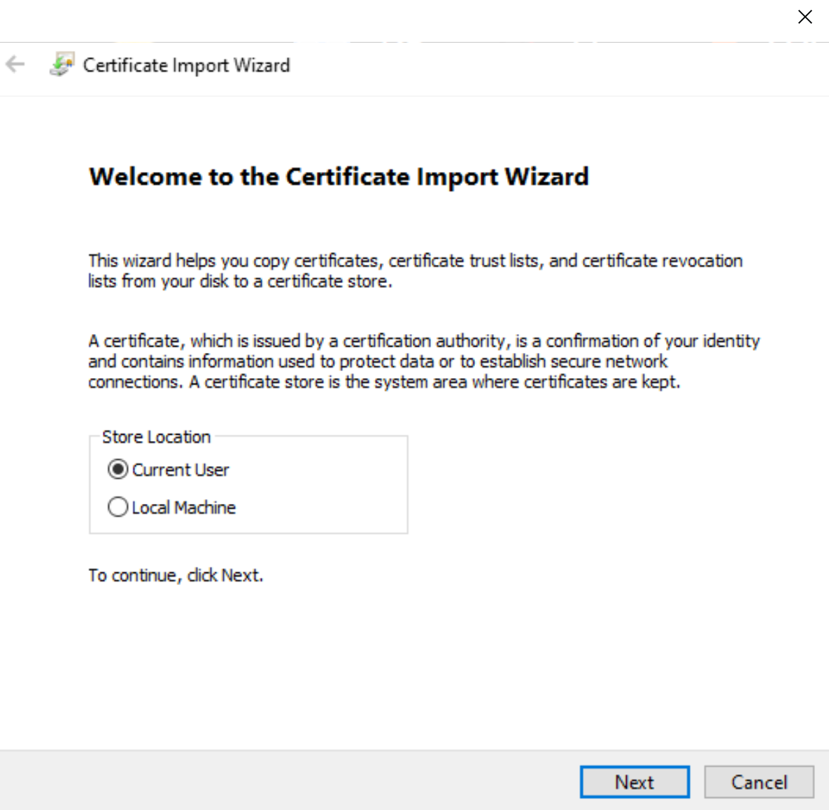 Certificate installer
