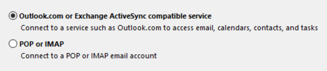 Select Exchange ActiveSync