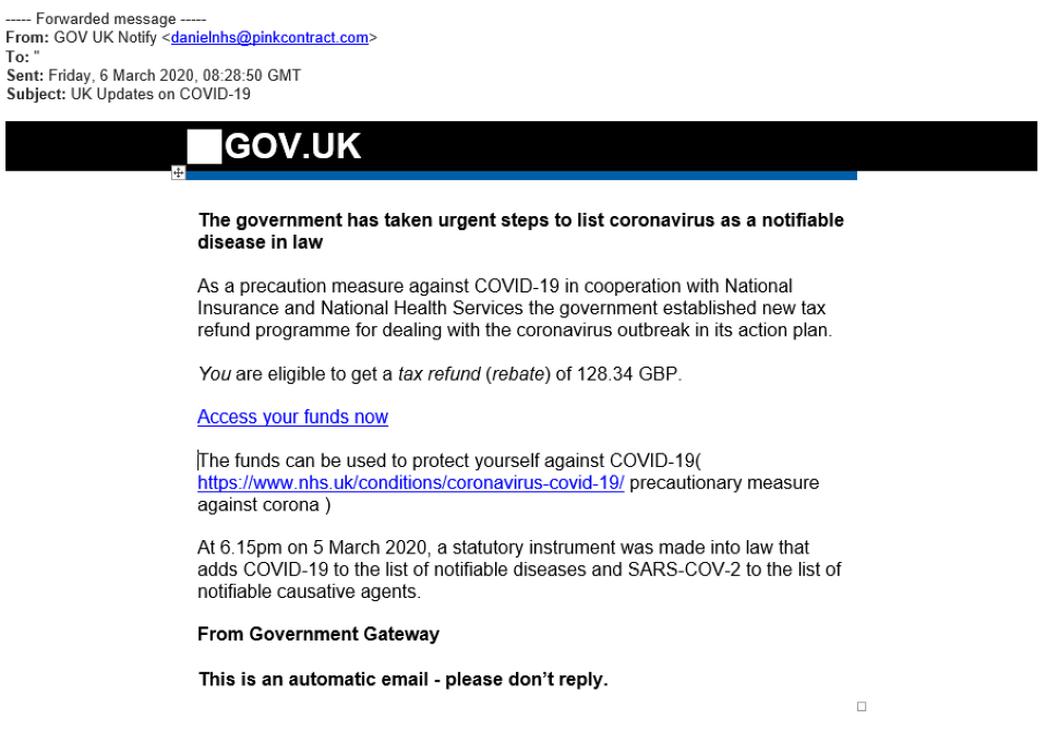 UK tax authority scam