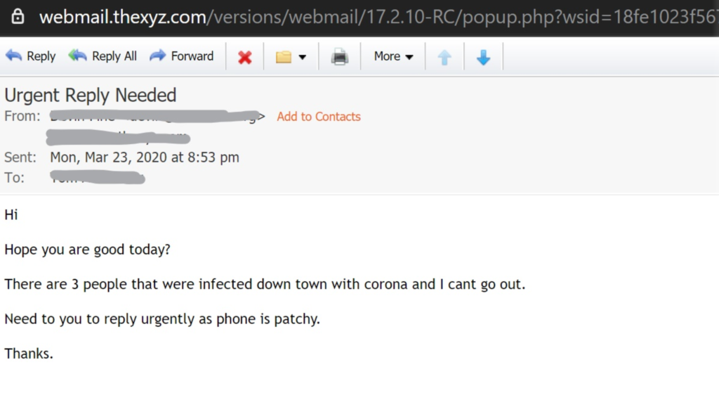 Covid-19 Email Scam