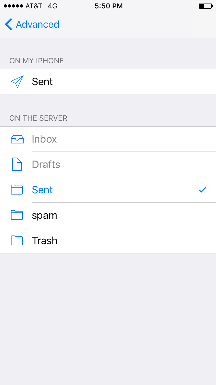 Configure Iphone Default Email Folders With Folder Mapping Knowledgebase Thexyz