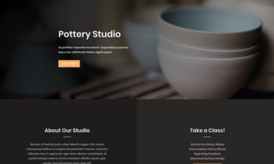 Pottery Studio Landing Page