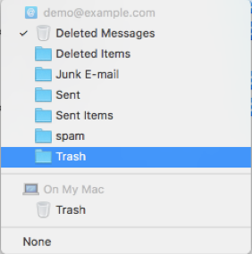 Trash folder on Mac Mail