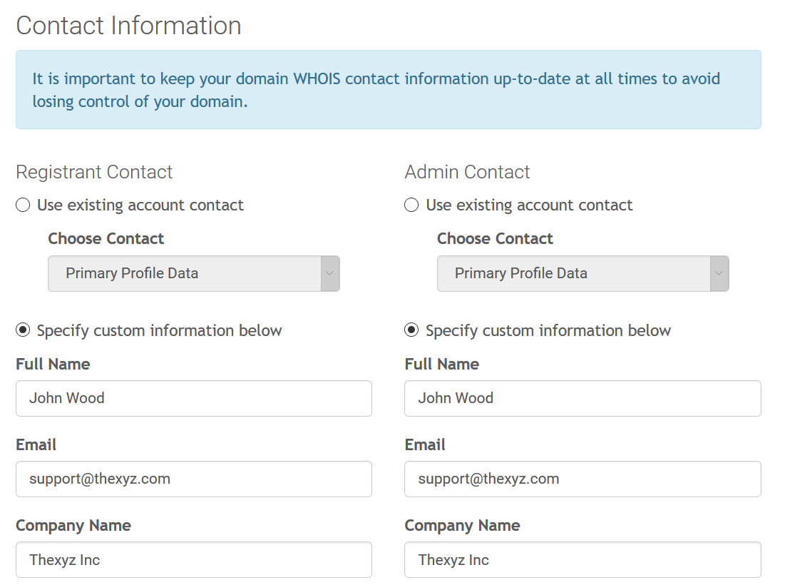 Domain Whois Contact