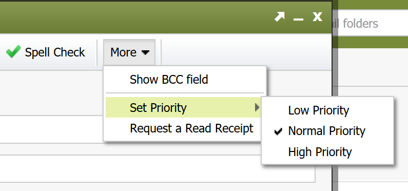 Email priority in Webmail