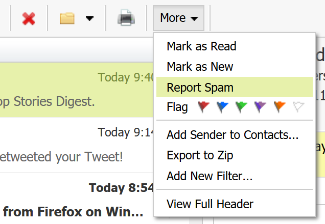 Report spam