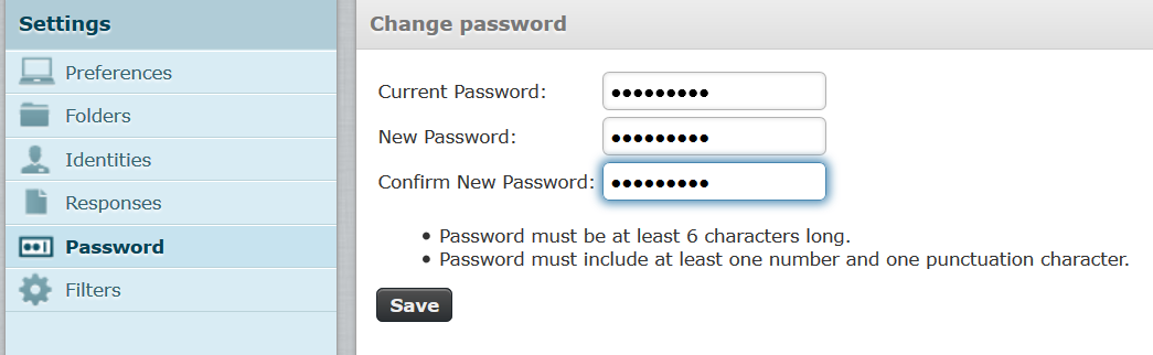 Roundcube password