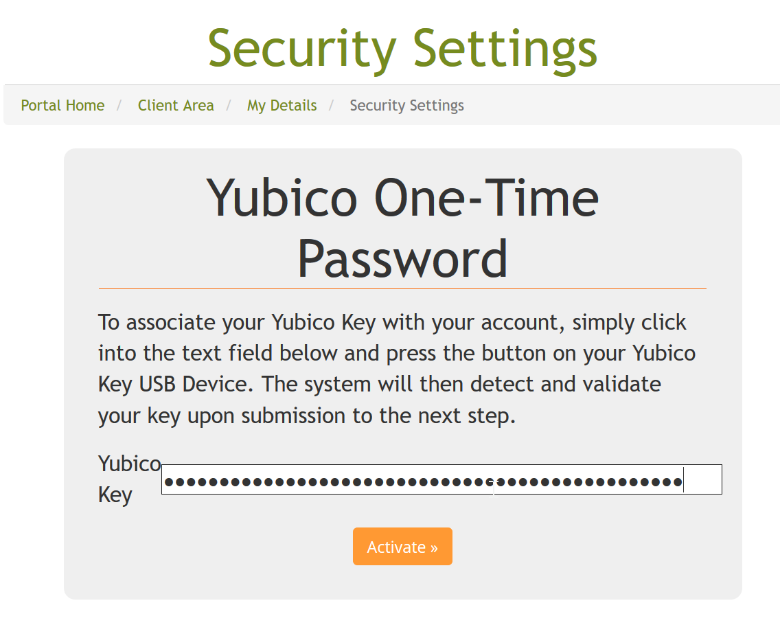 Yubikey setup